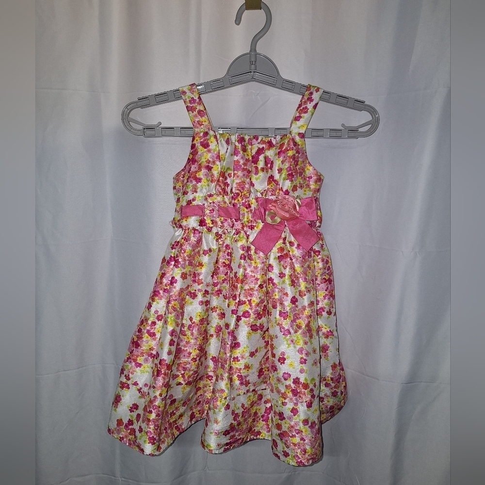 Youngland Pink and White Floral Dress